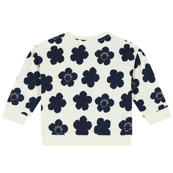 Younger Girls Ivory Boke Flower Sweatshirt